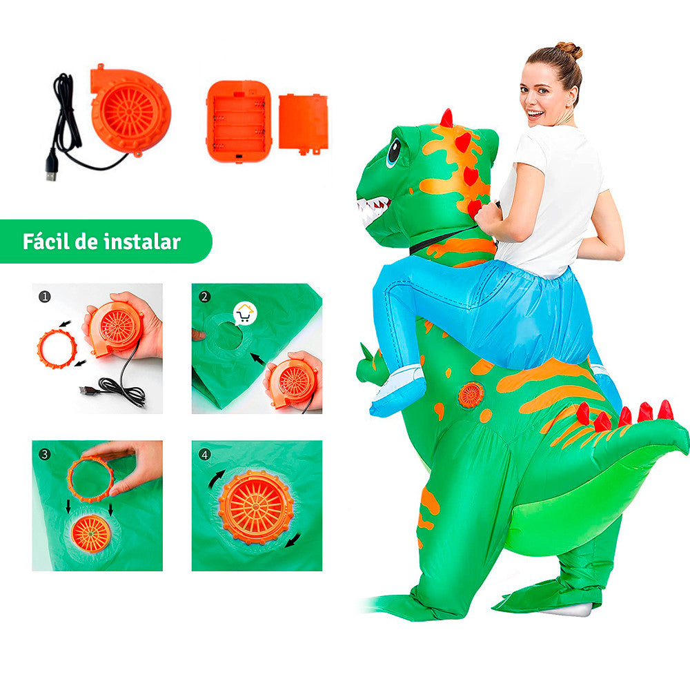 ¡Sé la Estrella de la Fiesta con el Disfraz de Dinosaurio T-Rex DIREX!