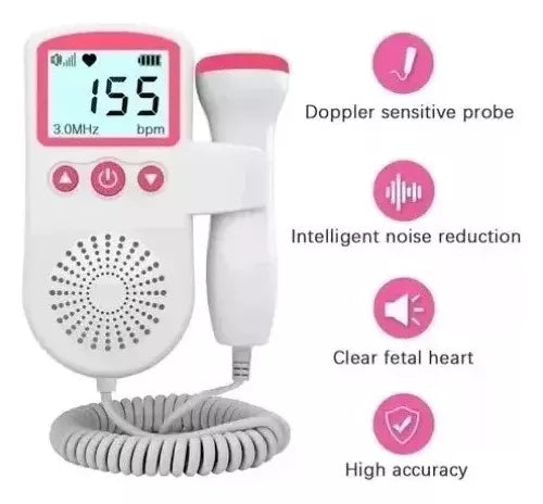 Doppler Fetal - Monitor de Frecuencia Cardíaca para Bebés sin Radiación