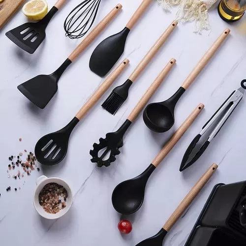 Set de Utensilios de Cocina de Silicona + Set de Cuchillos X19 Pcs - Todo lo que Necesitas para tu Cocina 🍴🔪