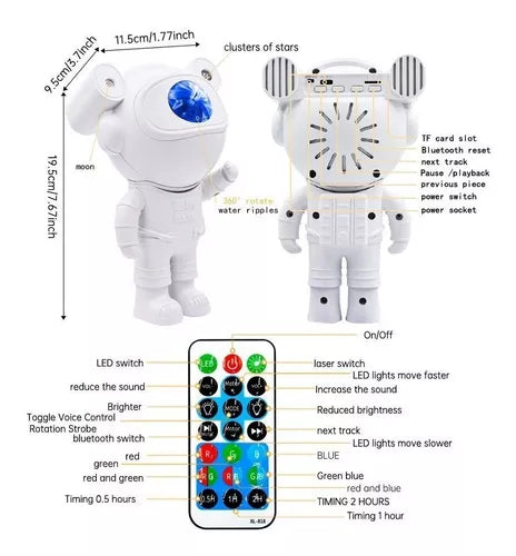 Astronauta Proyector Bluetooth - Crea un Universo de Estrellas en tu Hogar 🚀✨